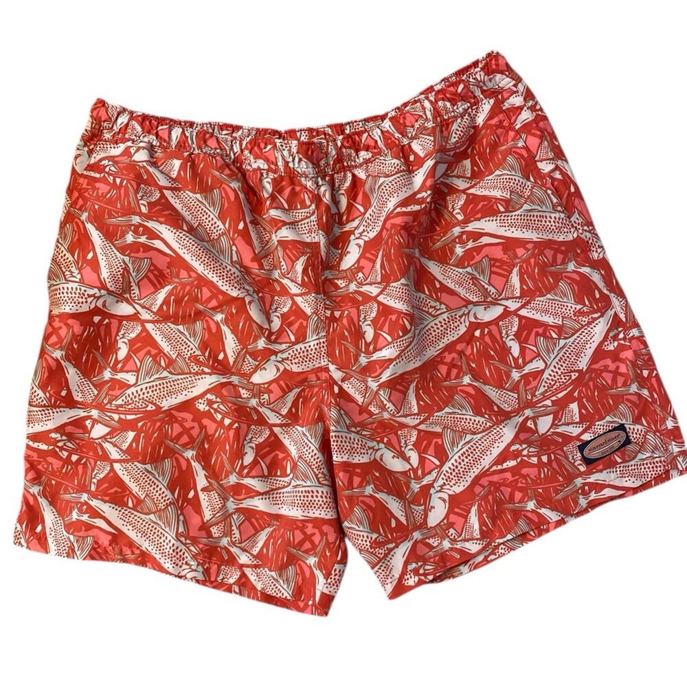 Vineyard Vines Men’s Chappy Swim Trunks Papaya Fish XL